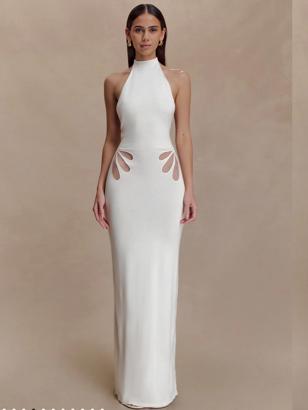 Meshki Ivory Cutout Maxi Dress